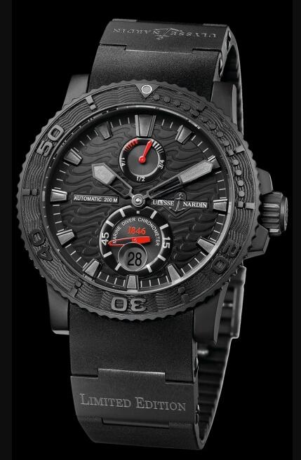 Review Best Ulysse Nardin Marine Black Ocean 263-38LE-3 watches sale